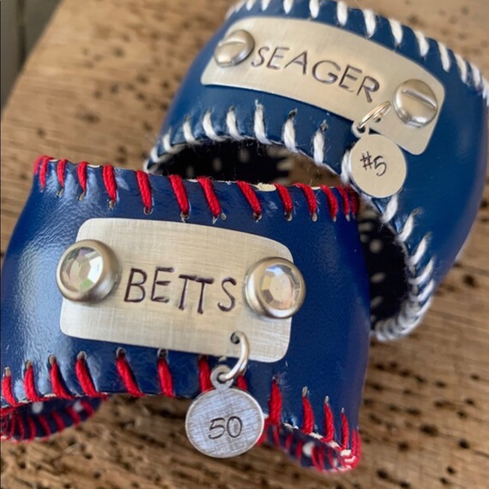 LA Dodgers Baseball Player Cuff Bracelet - your choice of player name